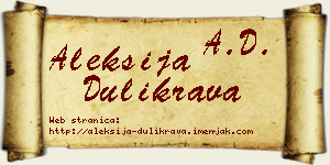 Aleksija Dulikrava vizit kartica